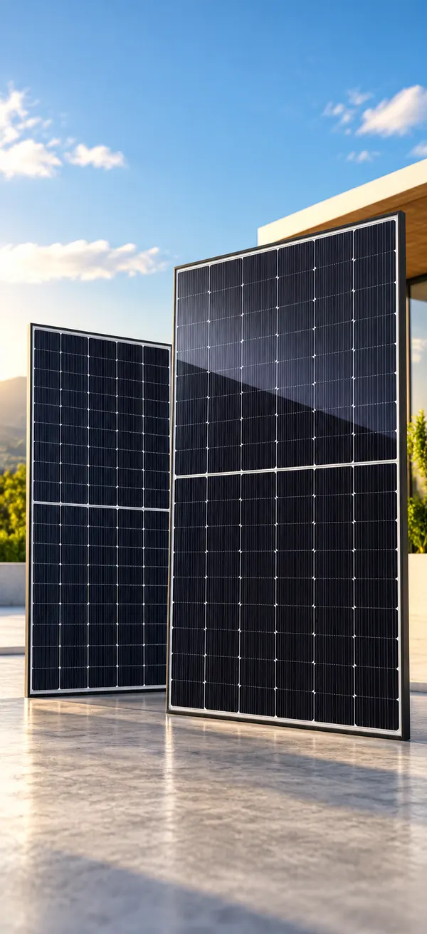 Solar panels for a 6.6 kW solar and battery system